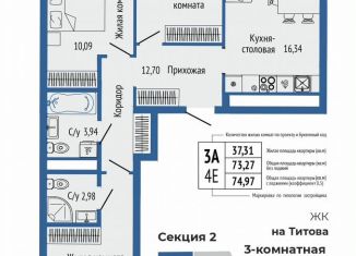 Продажа 3-комнатной квартиры, 75 м2, Свердловская область