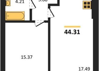 Продается 1-ком. квартира, 44.3 м2, Калининградская область