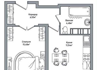 Продаю 1-ком. квартиру, 39.6 м2, Ярославль, проспект Фрунзе, 56Д