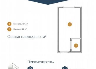 Квартира на продажу студия, 14 м2, Томская область, улица Кулагина, 1