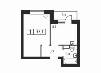 Продам 1-ком. квартиру, 33.1 м2, Ленинградская область, Вересковая улица, 2к1