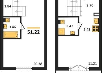 Продаю квартиру студию, 51.2 м2, Калининградская область