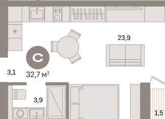 Продам квартиру студию, 32.7 м2, Санкт-Петербург, муниципальный округ Морской