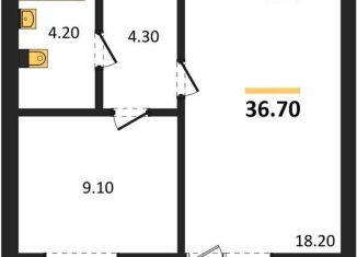 Продажа 1-ком. квартиры, 36.7 м2, Калининград, Акварельная улица