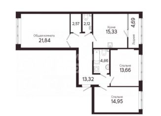 Продажа 3-ком. квартиры, 93 м2, Томская область, Комсомольский проспект, 48