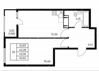 Продается 1-комнатная квартира, 45.6 м2, Ростов-на-Дону, улица Нансена, 99с3