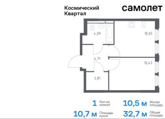 Продается 1-ком. квартира, 32.7 м2, Королёв