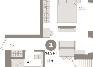 Продам квартиру студию, 34.3 м2, Санкт-Петербург, муниципальный округ Морской