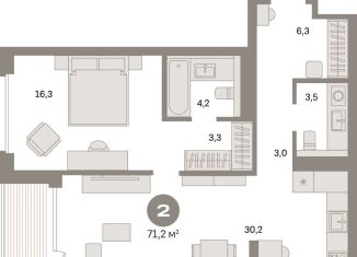 Продается 1-комнатная квартира, 71.2 м2, Санкт-Петербург, муниципальный округ Морской