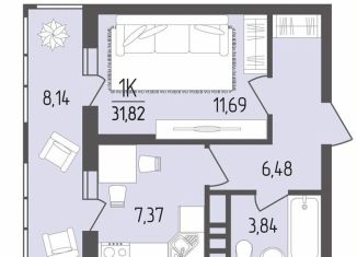 Продажа 1-комнатной квартиры, 31.8 м2, Краснодарский край