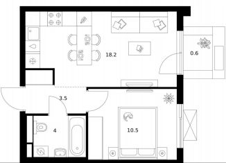 Продажа 1-комнатной квартиры, 36.8 м2, Зеленоград