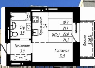 Квартира на продажу студия, 22 м2, Барнаул, Центральный район, улица Чернышевского