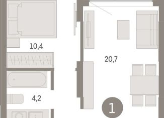 Продаю 1-ком. квартиру, 47.3 м2, Липецкая область, площадь Петра Великого, 1