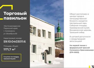 Продается торговая площадь, 1171.7 м2, Соликамск, улица Всеобуча, 63