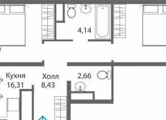 Продаю двухкомнатную квартиру, 61.1 м2, Симферополь