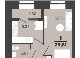 Продам 1-ком. квартиру, 28.6 м2, Рязань, Семчинская улица, 8, Московский район