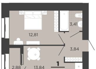 Однокомнатная квартира на продажу, 35.3 м2, Рязань, Семчинская улица, 8, Московский район