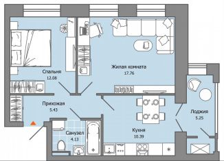 2-ком. квартира на продажу, 52 м2, село Первомайский, ЖК Знак