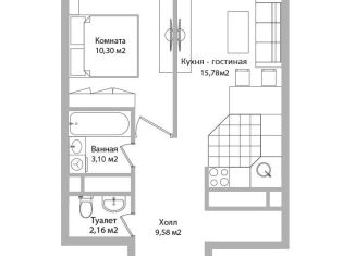 Продам 1-комнатную квартиру, 40.9 м2, Мытищи, Троицкая улица, 3Г