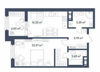 Продается однокомнатная квартира, 56.6 м2, Санкт-Петербург, метро Фрунзенская