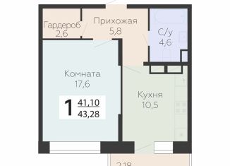 Продается 1-ком. квартира, 43.3 м2, Подольск, Садовая улица, 3к1