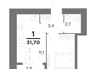 Продаю 1-ком. квартиру, 30.3 м2, Рязань, Московский район