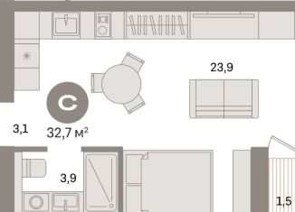 Квартира на продажу студия, 32.1 м2, Санкт-Петербург, Василеостровский район