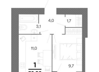 1-комнатная квартира на продажу, 31 м2, Рязань, Московский район