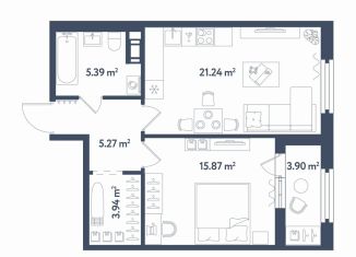 Продажа 1-комнатной квартиры, 53.7 м2, Санкт-Петербург, метро Фрунзенская