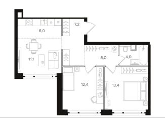 Продается 2-ком. квартира, 59.1 м2, Москва