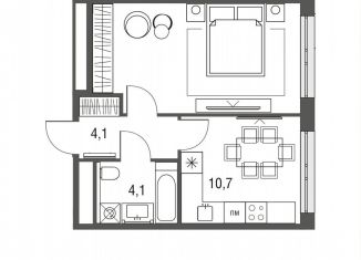 Продам 1-ком. квартиру, 37.6 м2, Москва, станция Бульвар Рокоссовского, Тагильская улица, 2к1