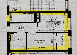 Продаю однокомнатную квартиру, 34.7 м2, Калининградская область, Рижский бульвар, 4