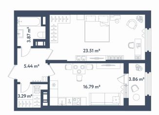 Продажа 1-комнатной квартиры, 54.8 м2, Санкт-Петербург, метро Фрунзенская