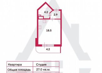 Продается квартира студия, 25.5 м2, Ленинградская область, Петровский бульвар, 27