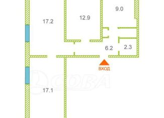 Продается трехкомнатная квартира, 67.3 м2, Тобольск, 6-й микрорайон, 37