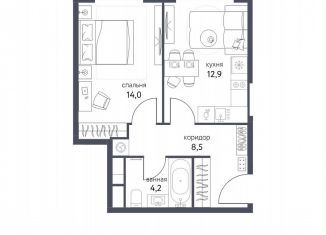 Продам 1-комнатную квартиру, 39.6 м2, Москва