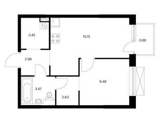 Продажа 1-комнатной квартиры, 37.8 м2, Владивосток