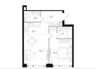 Продаю 1-комнатную квартиру, 47.9 м2, Москва