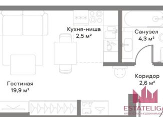 1-комнатная квартира на продажу, 29 м2, Москва, ЖК Слава, к2