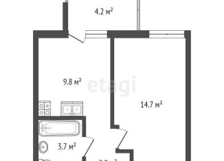 Продается 2-ком. квартира, 61.8 м2, посёлок городского типа Молодёжное