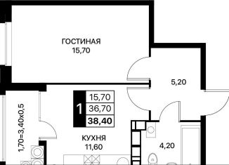 Продажа 1-комнатной квартиры, 38.4 м2, Ростов-на-Дону