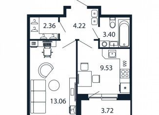 Продажа 1-комнатной квартиры, 34.4 м2, городской посёлок Новоселье