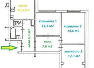 Продажа трехкомнатной квартиры, 72 м2, Москва, Георгиевская улица, 5