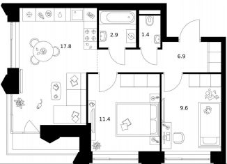 Продается 2-ком. квартира, 50.6 м2, Москва