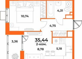 Продам 2-ком. квартиру, 35.4 м2, Хабаровский край