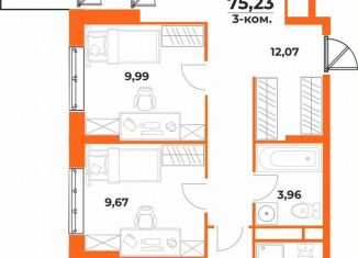 Продам 3-комнатную квартиру, 75.2 м2, Хабаровский край