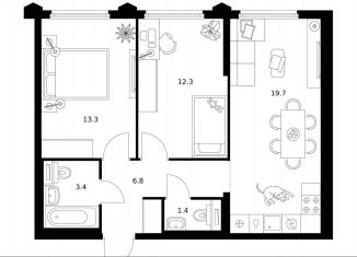 Продается 2-ком. квартира, 56.9 м2, Москва, САО