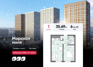 Продажа 1-ком. квартиры, 35.7 м2, Санкт-Петербург, метро Автово