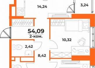 Продается 2-комнатная квартира, 54.1 м2, Хабаровский край