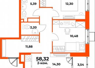 Продаю 2-комнатную квартиру, 58.3 м2, Хабаровский край